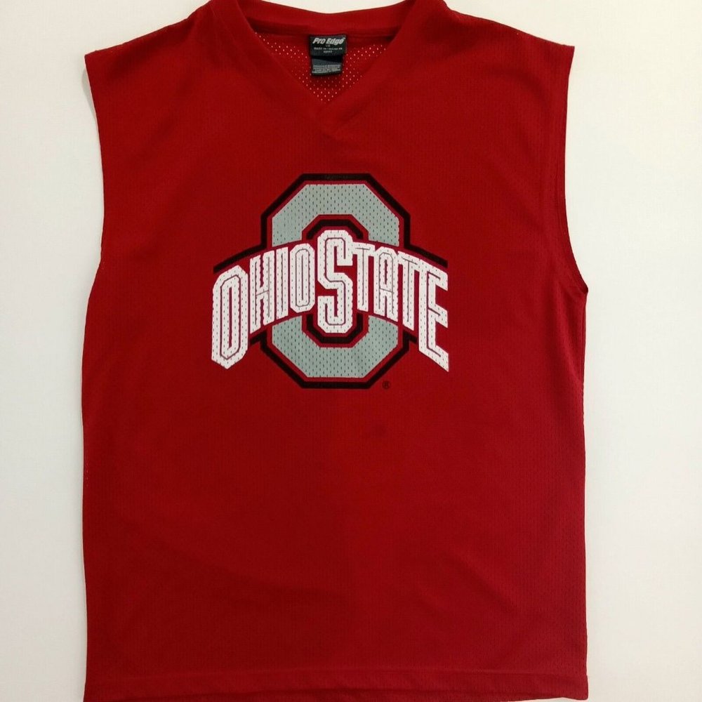 Vintage 90's Pro Edge Ohio State Buckeyes Jersey Sleeveless T Shirt Size L NCAA